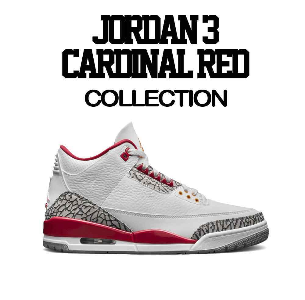 Kids Sneaker tees Match Jordan 3 Cardinal Red 
