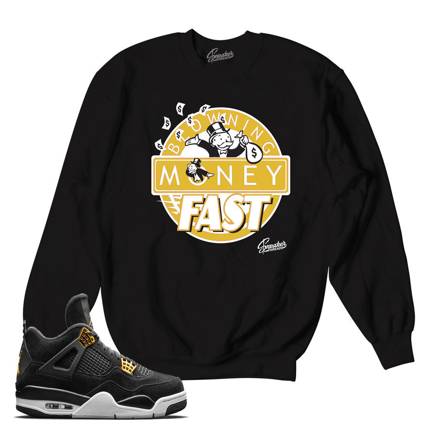 Jordan 4 sweaters match royalty 4 shoes. Freshest outfits.