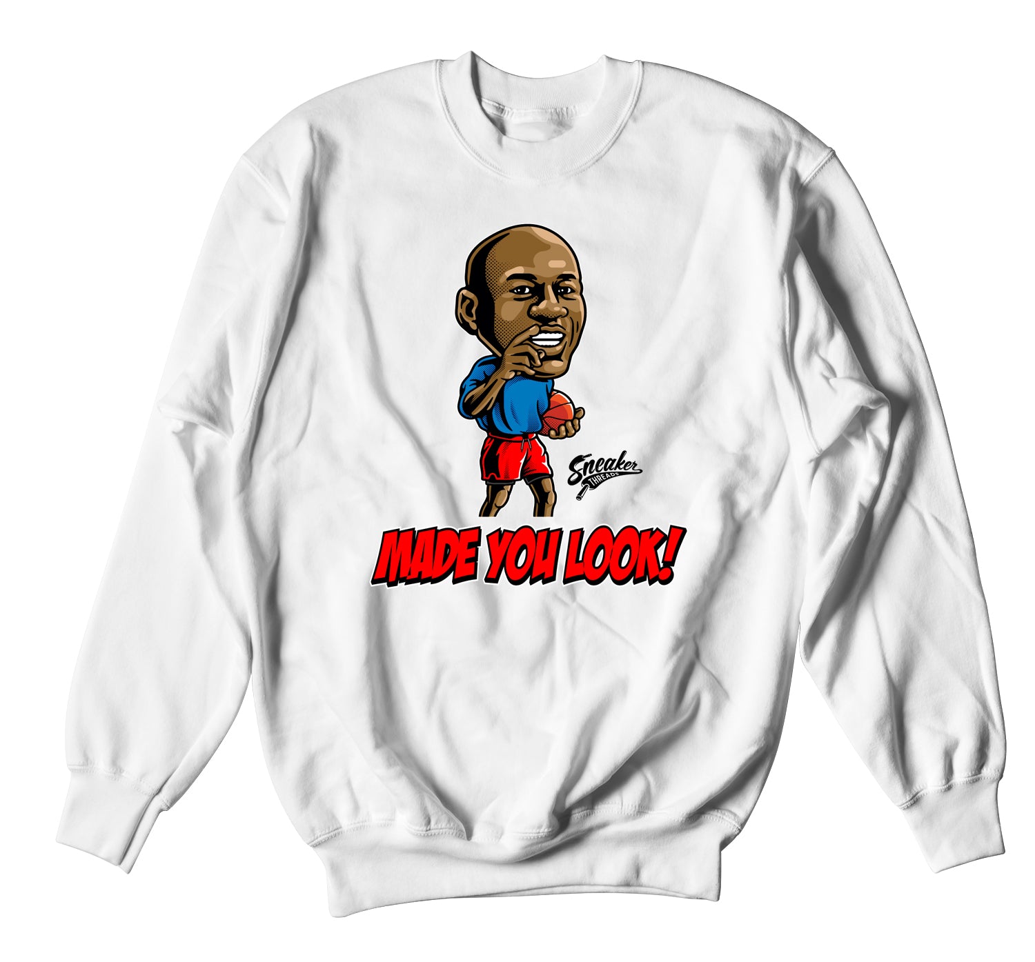 Retro 4 What The Four Sweater - Made You Look - White