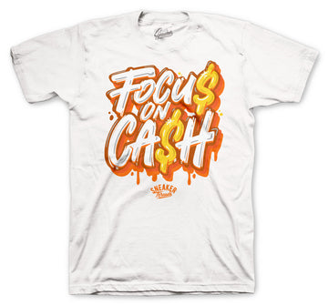 Retro 4 Orange Metallic Shirt - Focus on $ - White