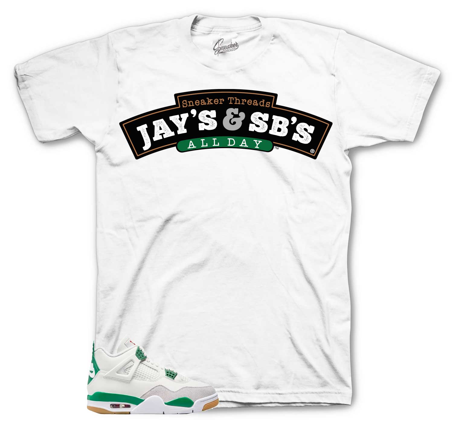 Retro 4 SB Pine Green Shirt - Jays & Sbs - Green