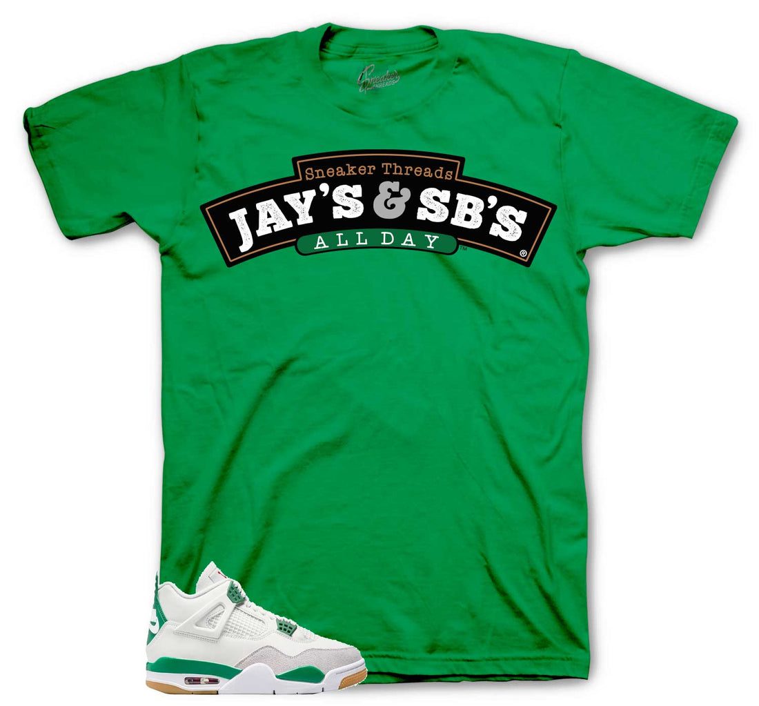 Retro 4 SB Pine Green Shirt - Jays & Sbs - Green