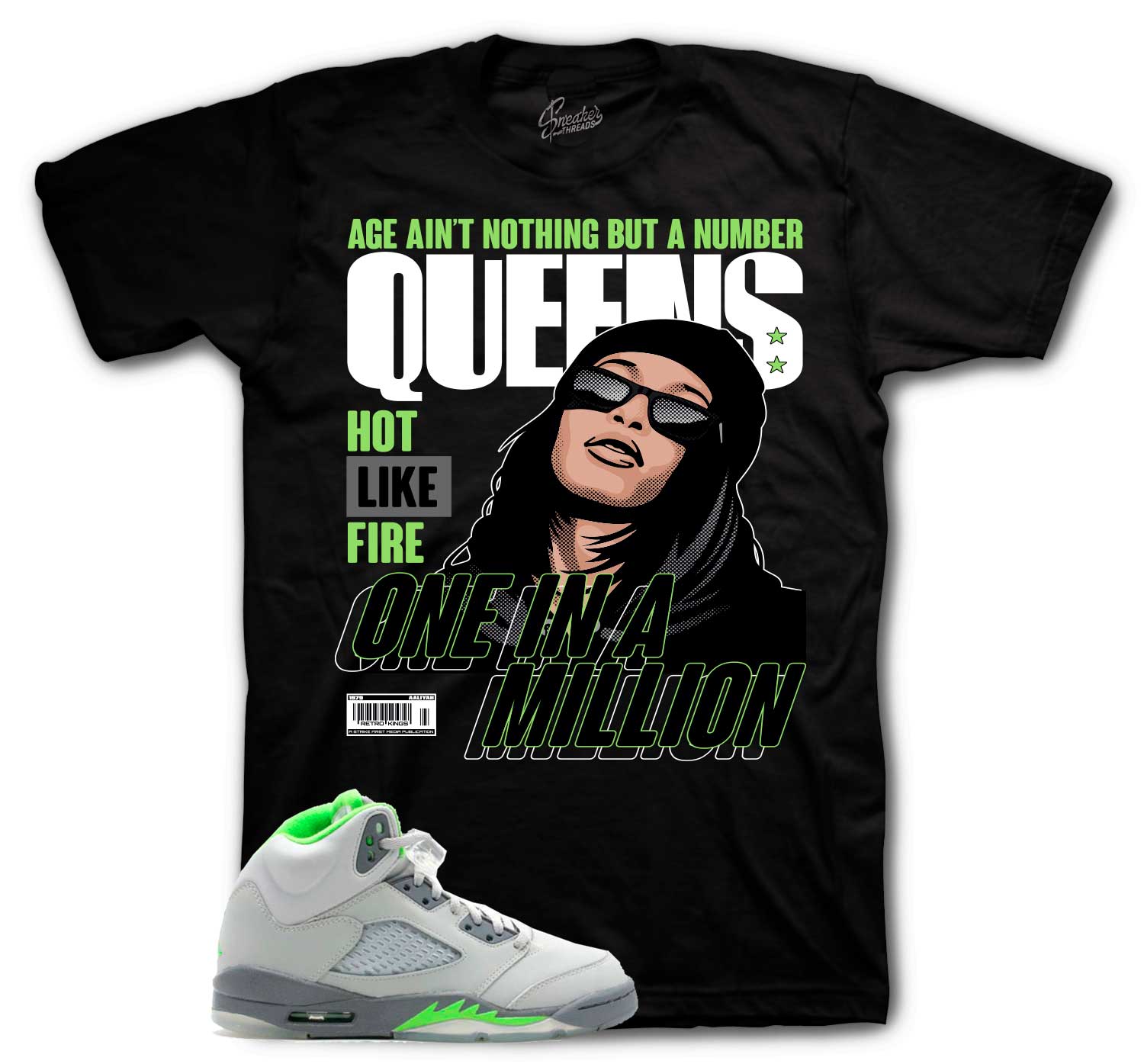 Jordan 5 green bean sneaker tees