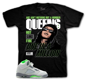 Jordan 5 green bean sneaker tees