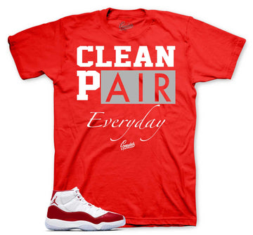 Retro 11 Varsity Red Shirt - Clean Pair - Red