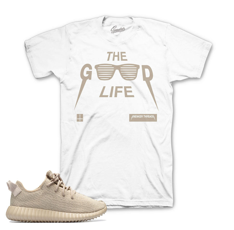 Yeezy boost tan tees match yeezy oxford tan sneaker shirts.