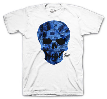 Retro 5 Stealth Shirt - Money Skull - White