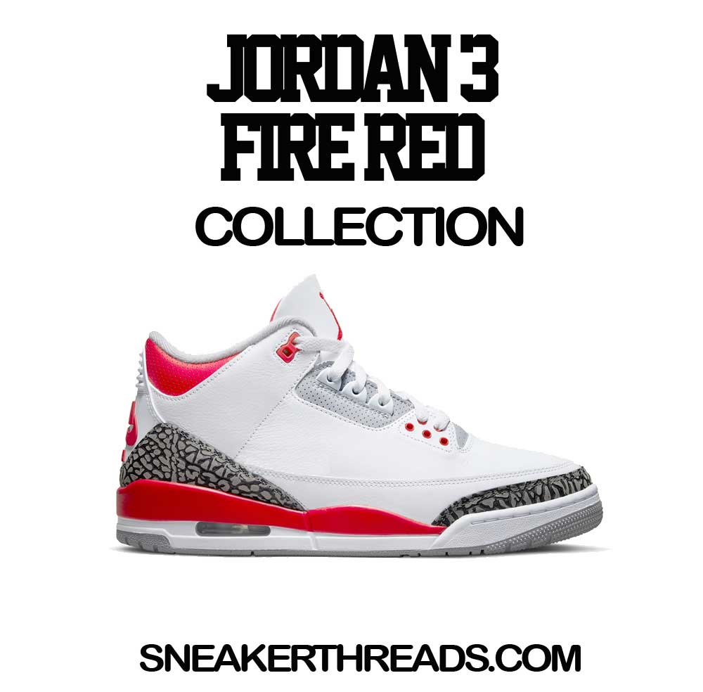 Retro 3 Fire Red Shirt - Finesse - White
