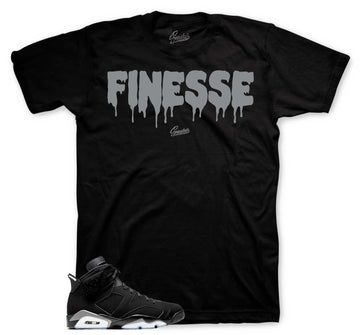 Retro 6 Metallic Silver Shirt - Finesse - Black