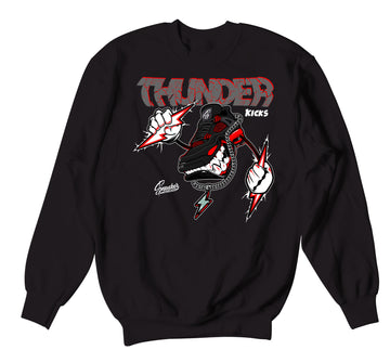 Retro 4 Red Thunder Sweater - Thunder Kicks - Black
