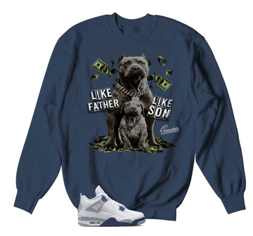 Retro 4 Midngiht Navy Sweater - Father Like Son - Navy