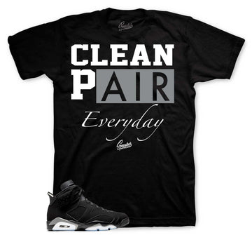 Retro 6 Metallic Silver Shirt - Clean Pair - Black
