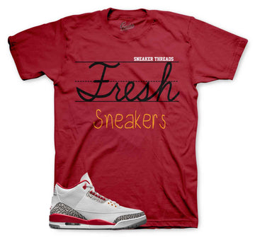 Retro 3 Cardinal Red Shirt - Fresh Sneakers - Cardinal Red