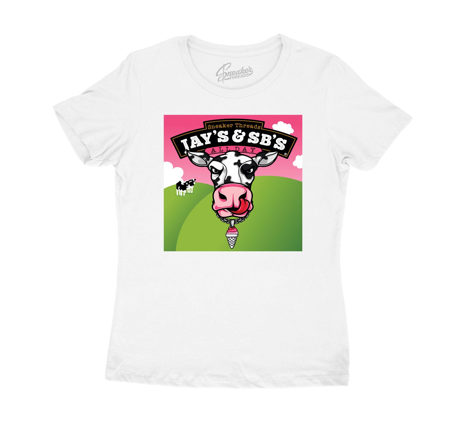 Womens Ice Cream 12 Shirt - Jays & SBs - White