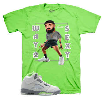 Jordan 5 green bean sneaker tees