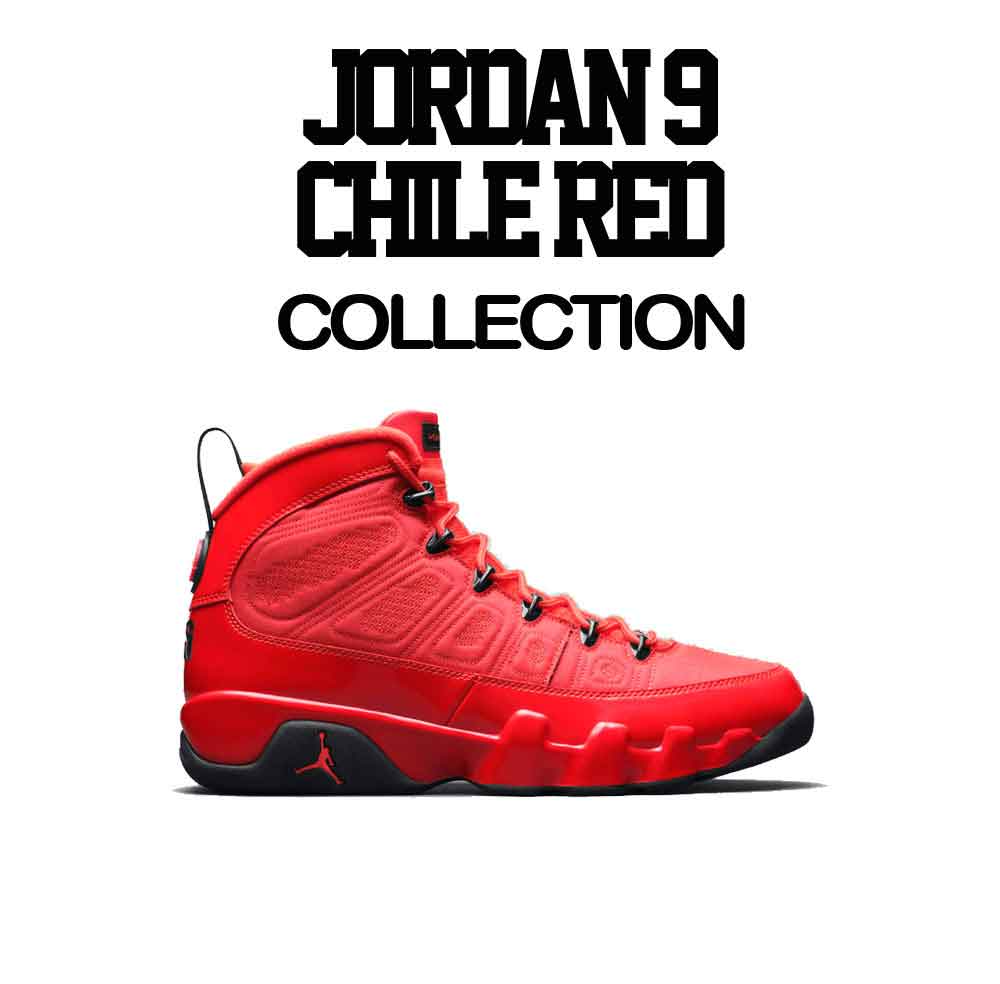 Jordan 9 Chile Red Sneaker Tees
