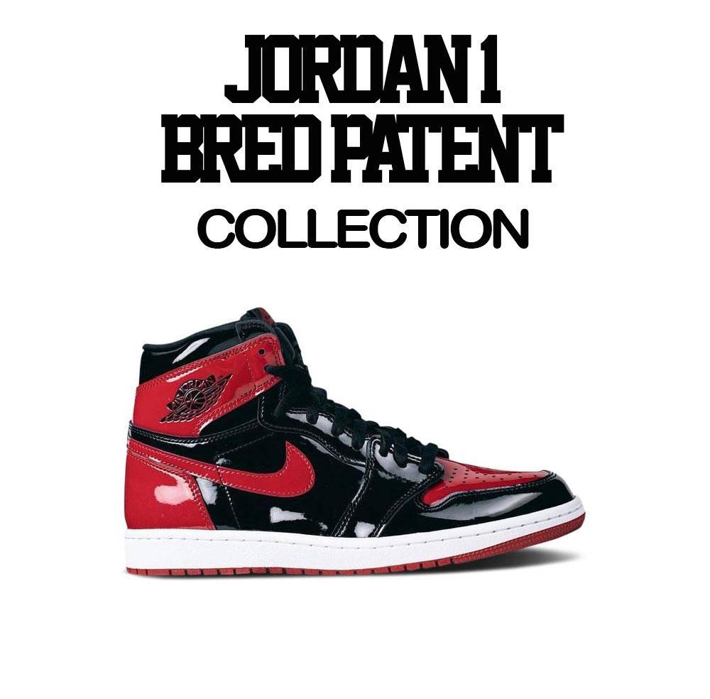 Jordan 1 Bred patent Leather Sneaker Tees And Matching Outfits Shirts