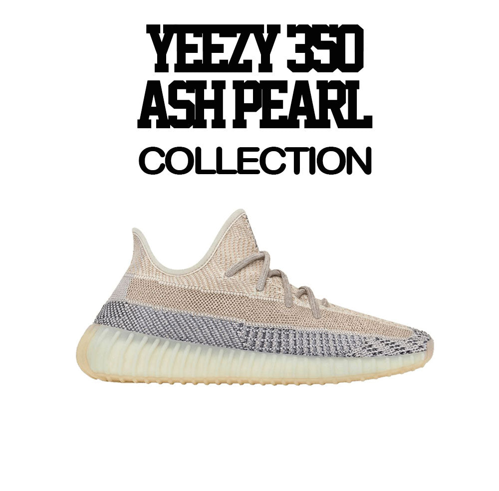 Yeezy ash pearl sneaker collection matches with guys t shirts