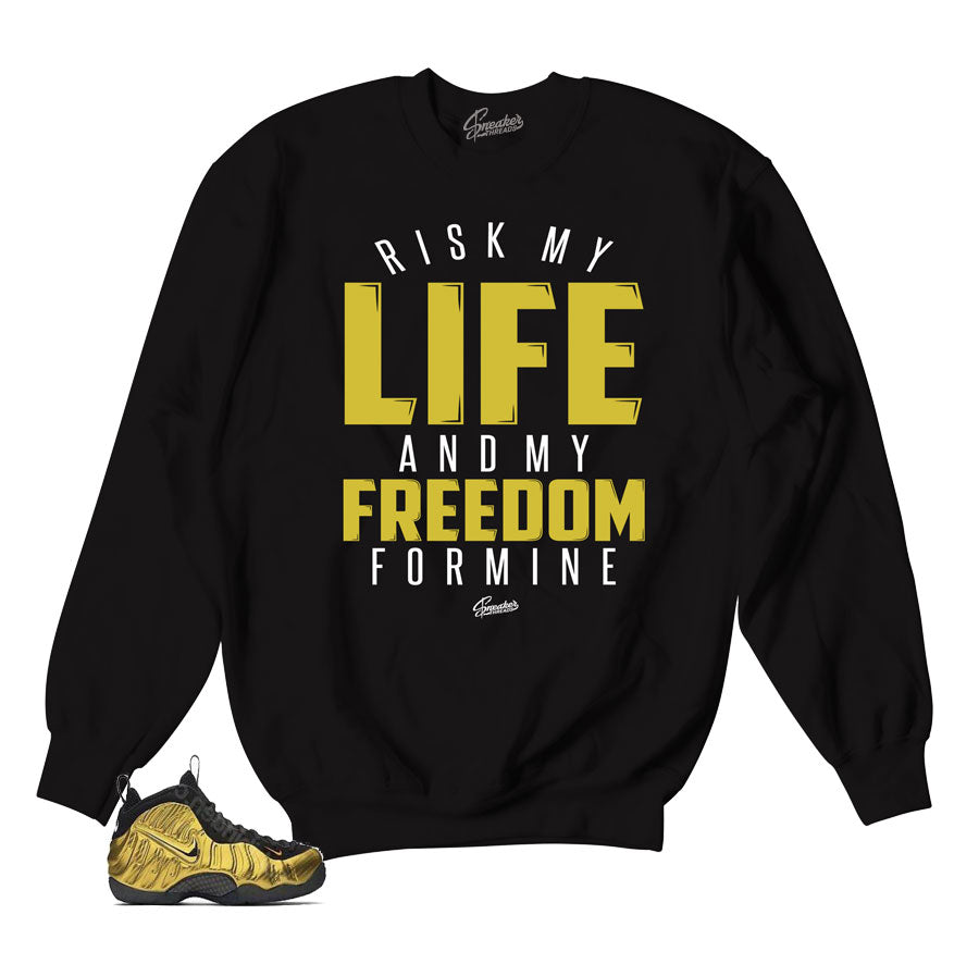 Foamposite metallic gold sweater | My life sneaker sweater.
