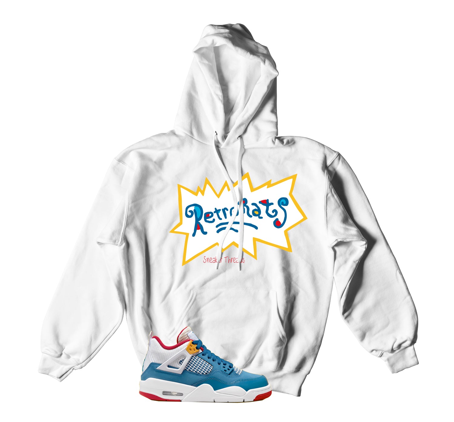 Retro 4 Messy Room Hoody - Retrorats - White