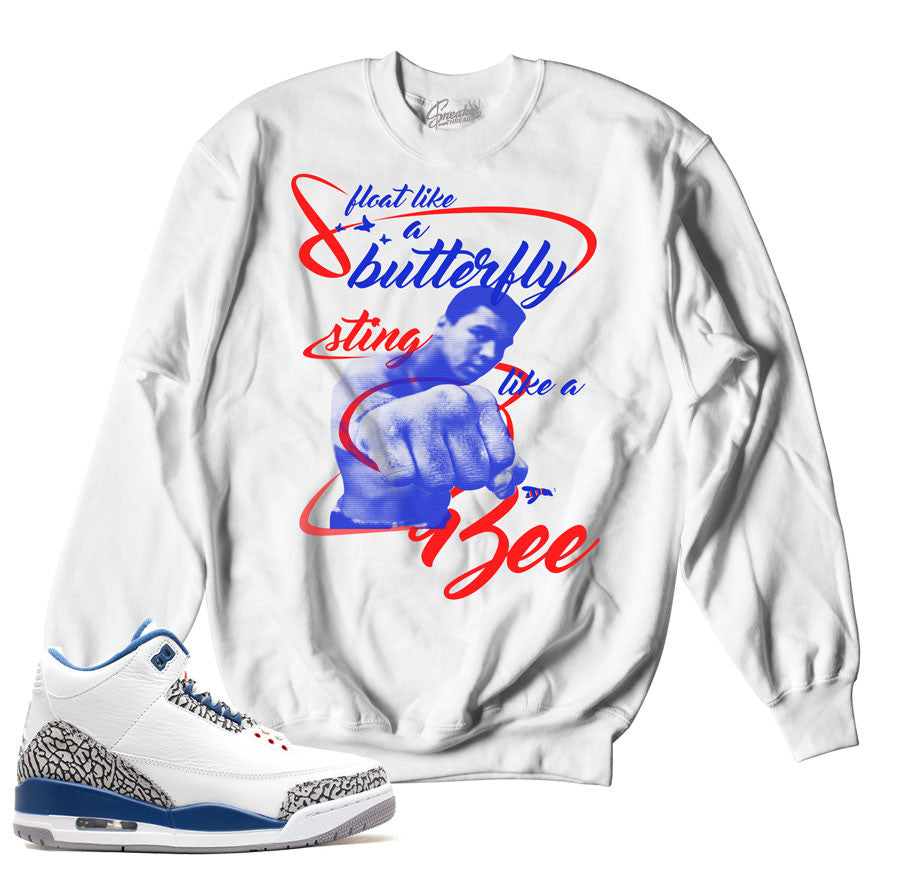 Jordan 3 true blue sneaker match sweatshirt retro 3 true blue crew.