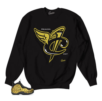 Foamposite metallic gold sweatshirts | heaven cent crew.
