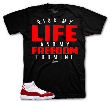 Retro 11 Varsity Red Shirt - My Life - Black