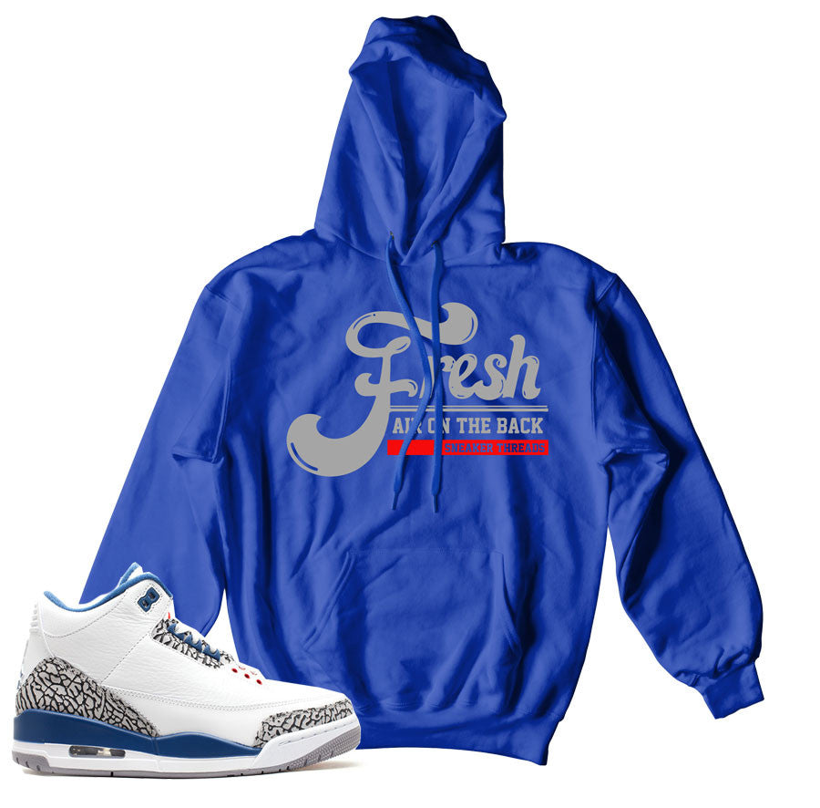 Match Jordan 3 true blue hoodies retro 3 true blue hoody.
