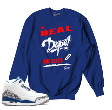 True blue retro 3 sweaters match jordan 3's sweatshirts.