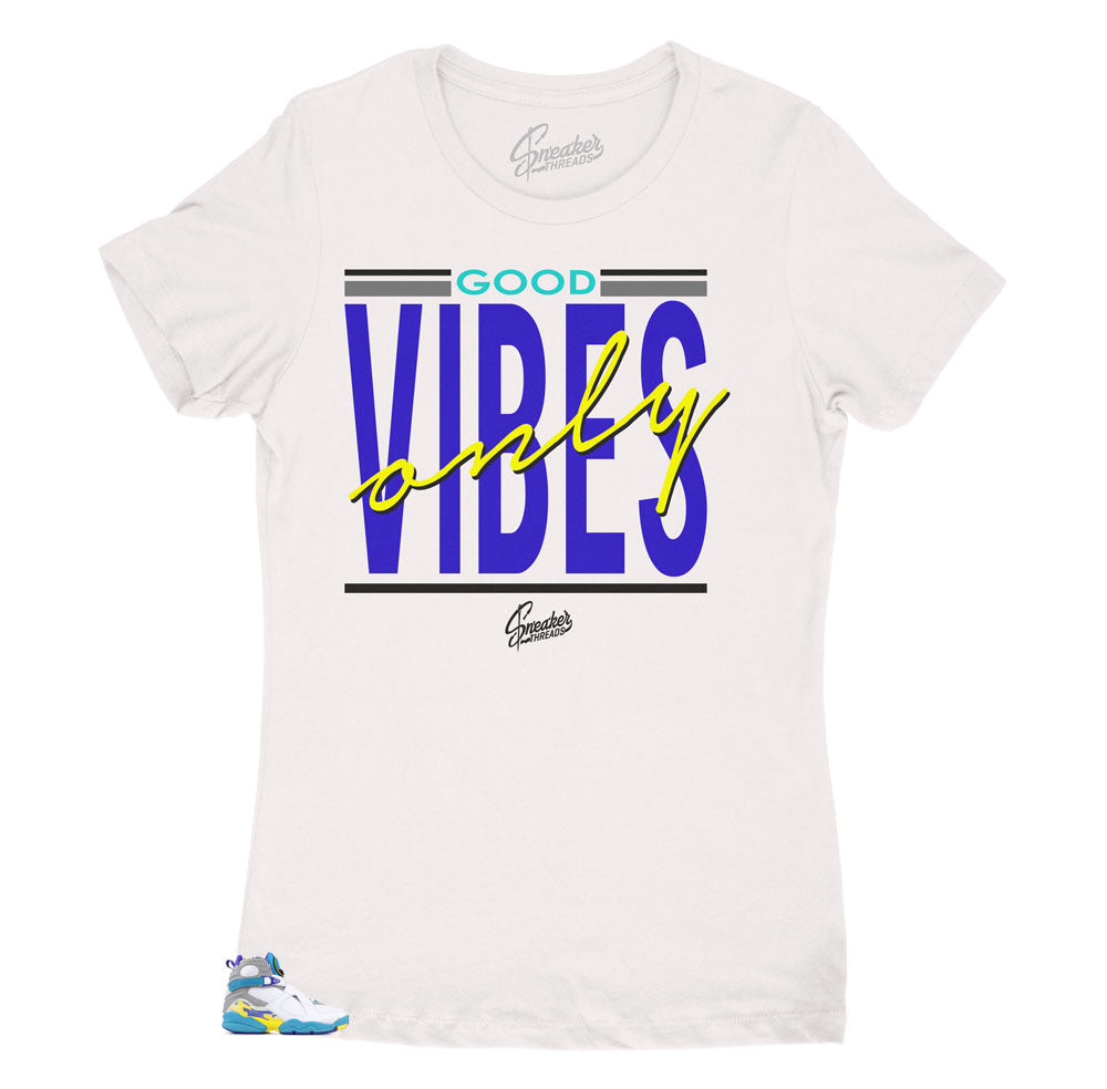 Jordan 8 White Aqua Vibes shirts for woman