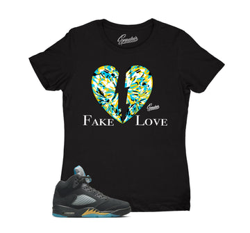 Womens Aqua 5 Shirt - Love - Black