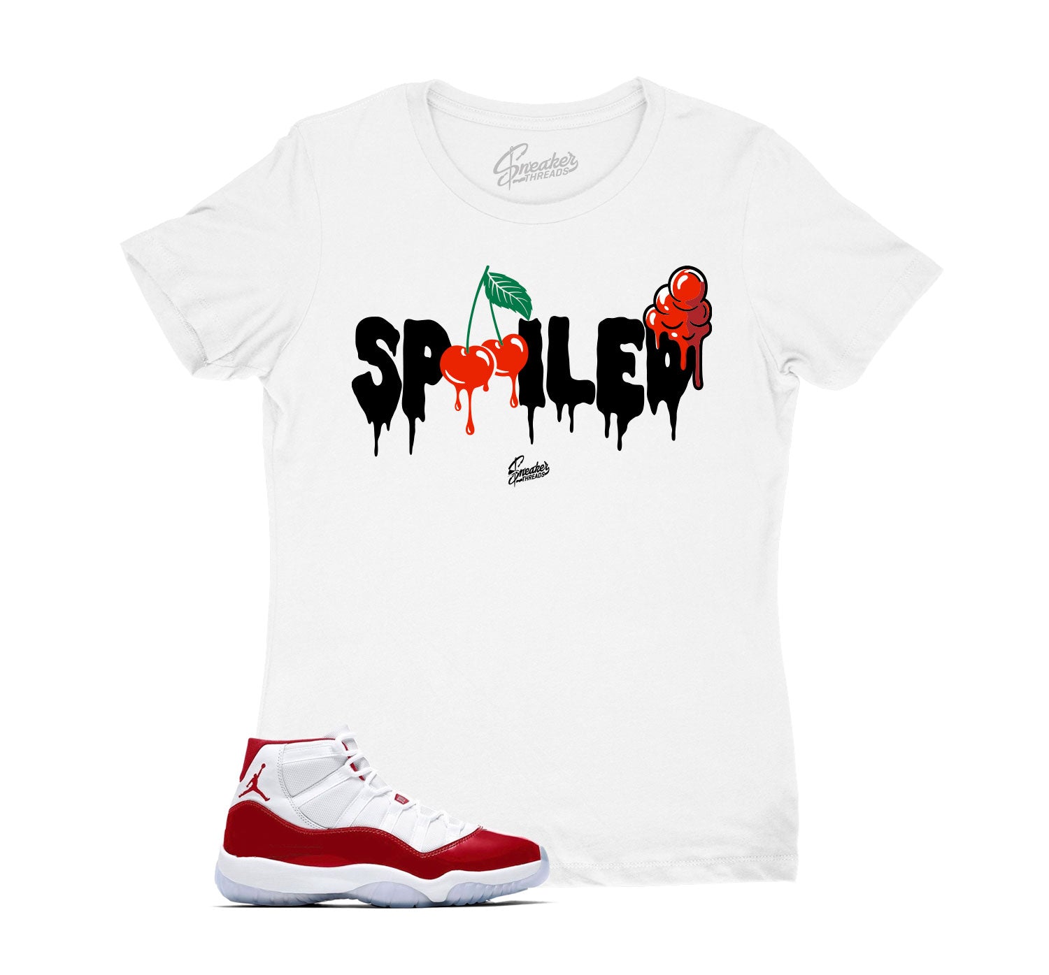 Womens Varsity Red 11 Shirt - Spoiled - White