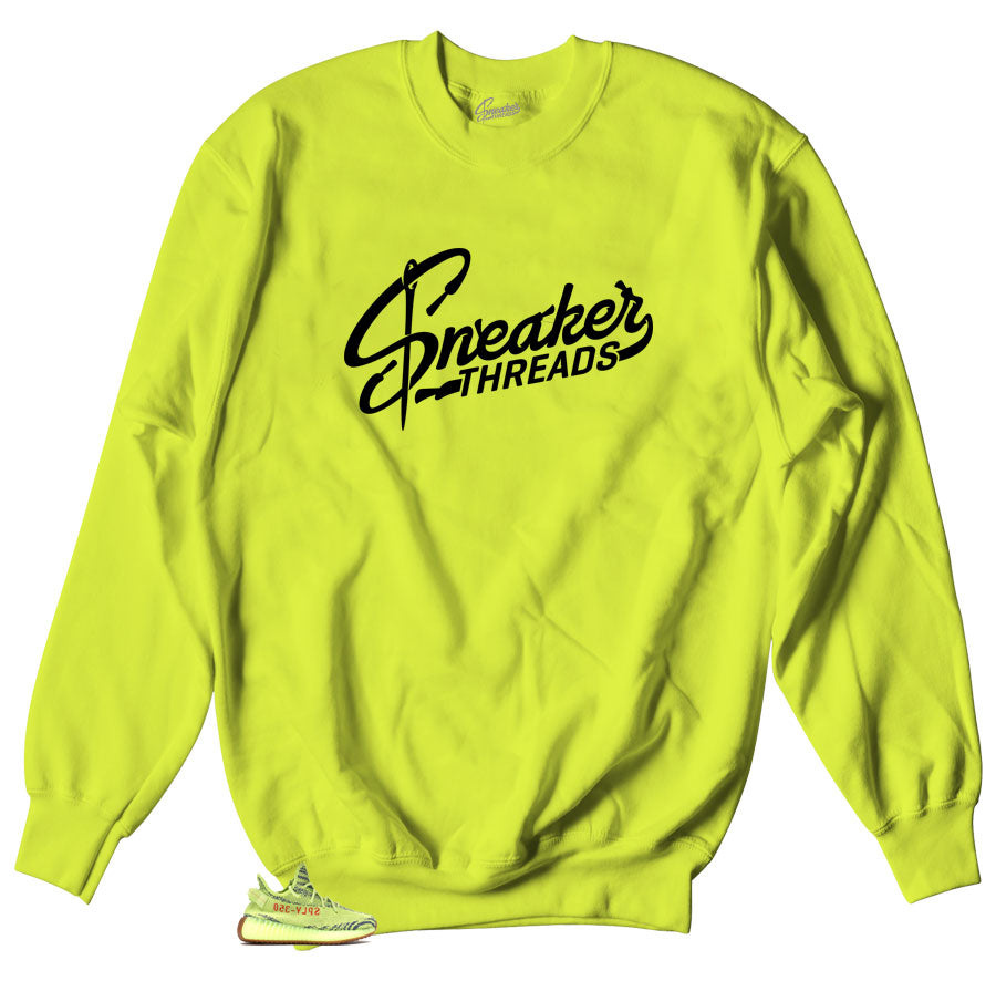 Sneaker threads logo sweater match yeezy frozen yellow shoes.