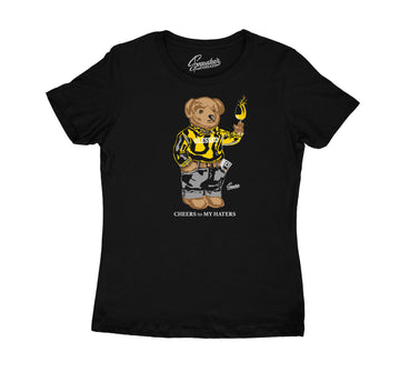 Womens University Gold 9 Shirt - Cheers Bear - Black