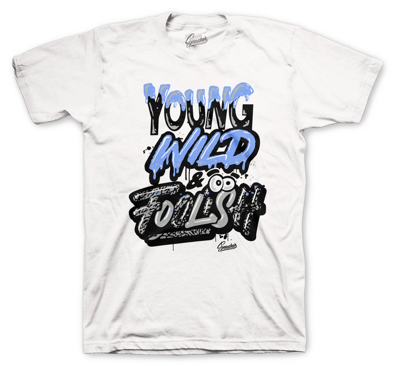 Retro 3 Valor Blue Shirt - Young Wild - White