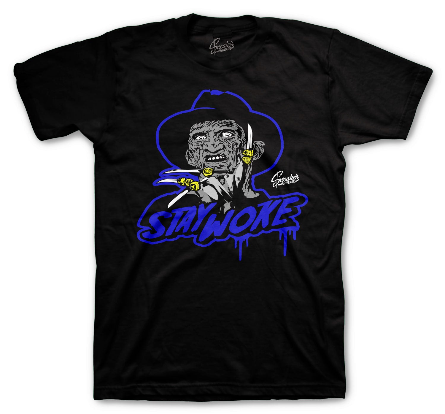 Retro 3 Blue Cement Shirt - Stay Woke - Black