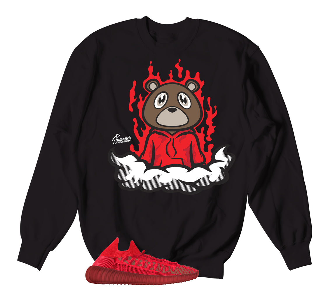 Yeezy 350 Slate Red Sneaker Sweaters - Fly Bear Sneaker Shirt - Black