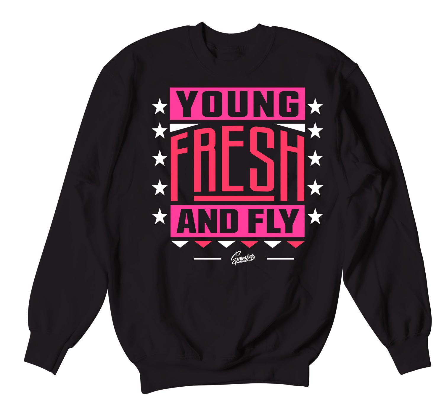 Retro 14 Shocking Pink Sweater - Young Fresh - Black