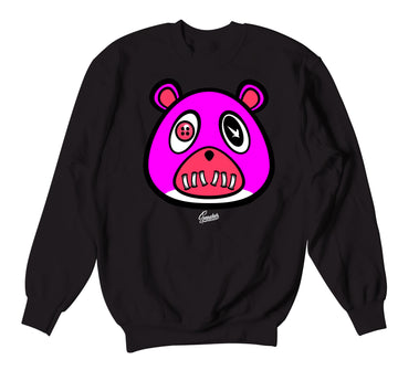 Retro 14 Shocking Pink Sweater - ST Bear - Black