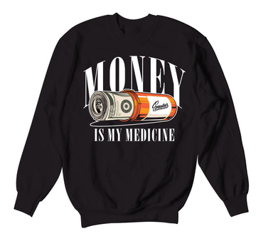 Retro 5 Orange Blaze Sweater - Money Medicine - Black