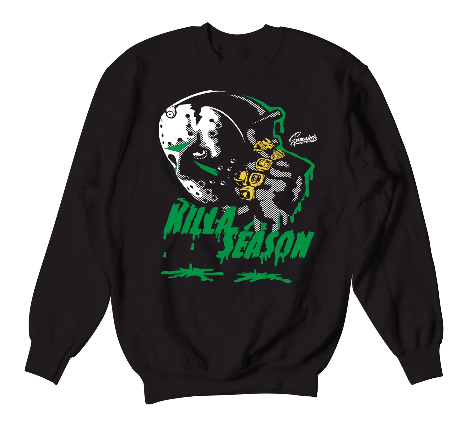 Retro 3 Pine Green Sweater - Killa Season - Black